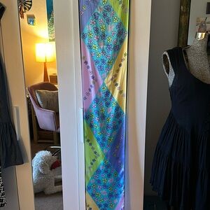 Anne Klein 100% Silk Oblong Pop Floral Scarf